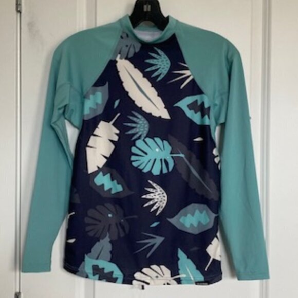 NWT DaKine Surf Flow Snug Fit Palm Blue Longsleeve Rash Guard Large - Picture 5 of 13